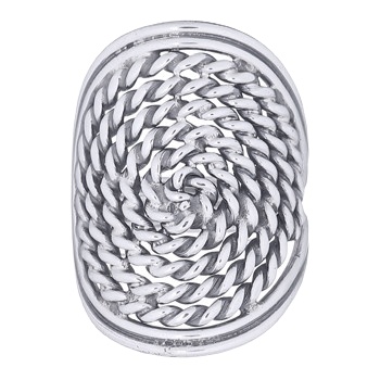Twisted Wire In Spiral 925 Silver Ring by BeYindi 