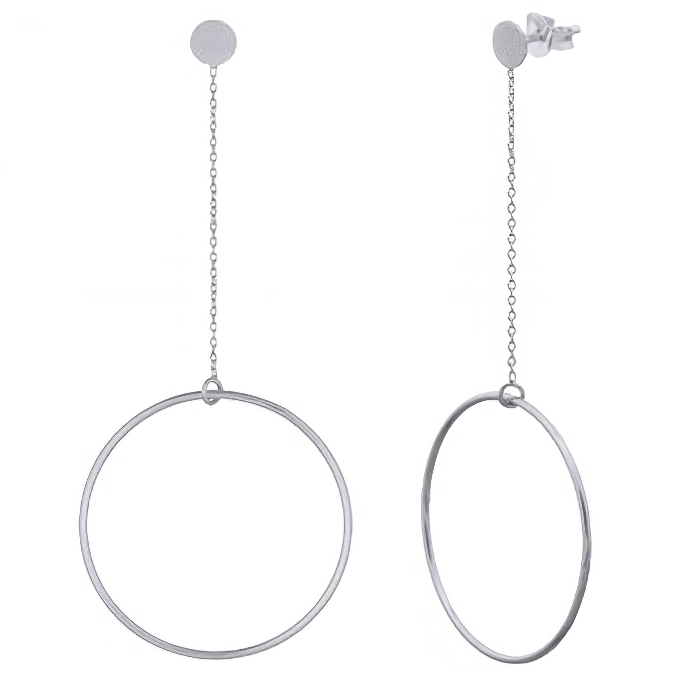 Circle Swing Silver Plated Stud Earrings by BeYindi 
