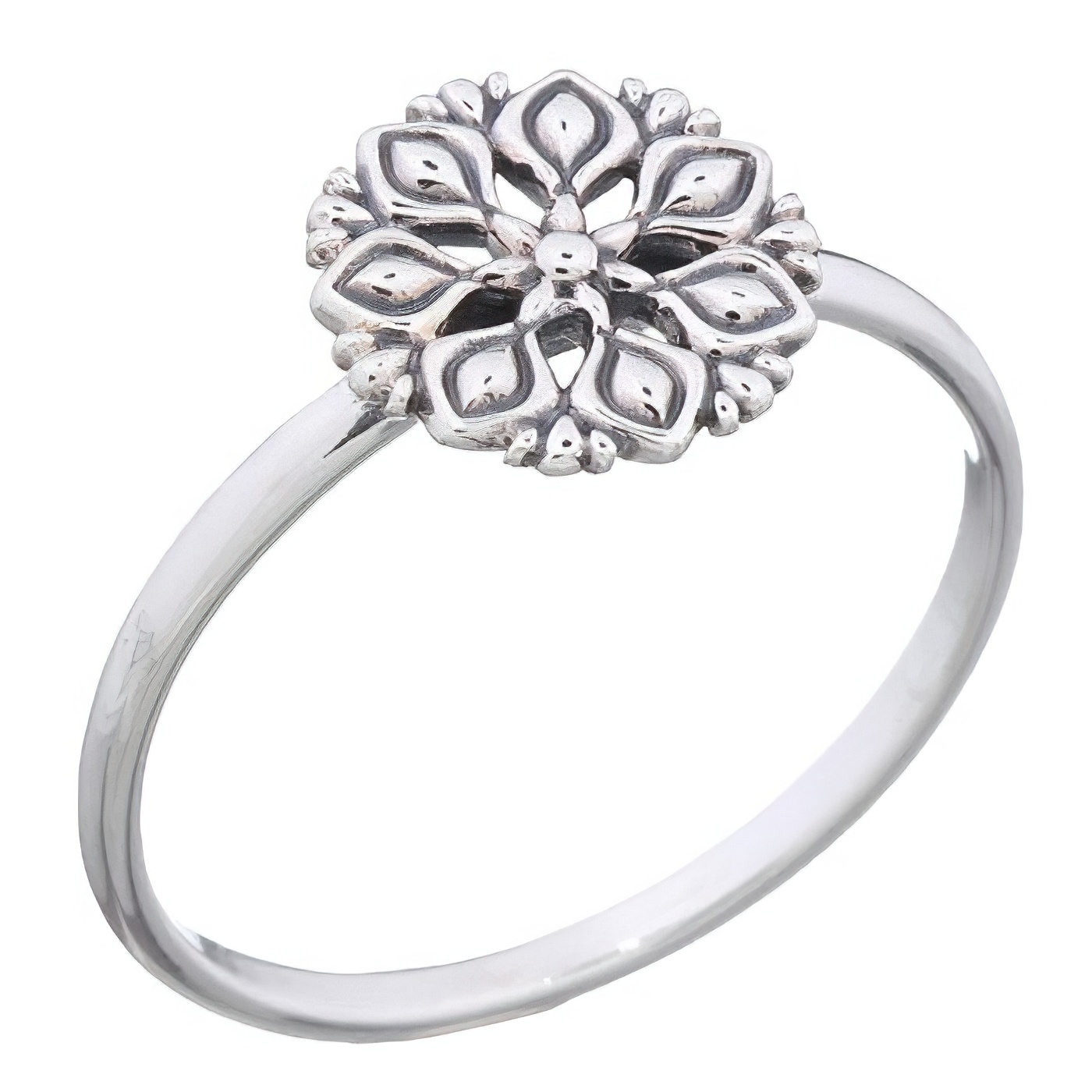 Dahlia Flower Vintage Style 925 Silver Ring by BeYindi 