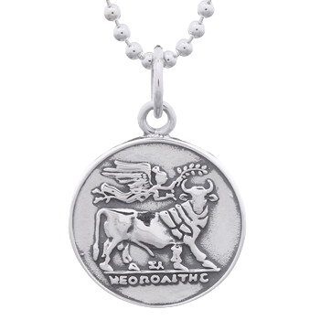 Ancient Greek Coin 925 Silver Pendant by BeYindi 