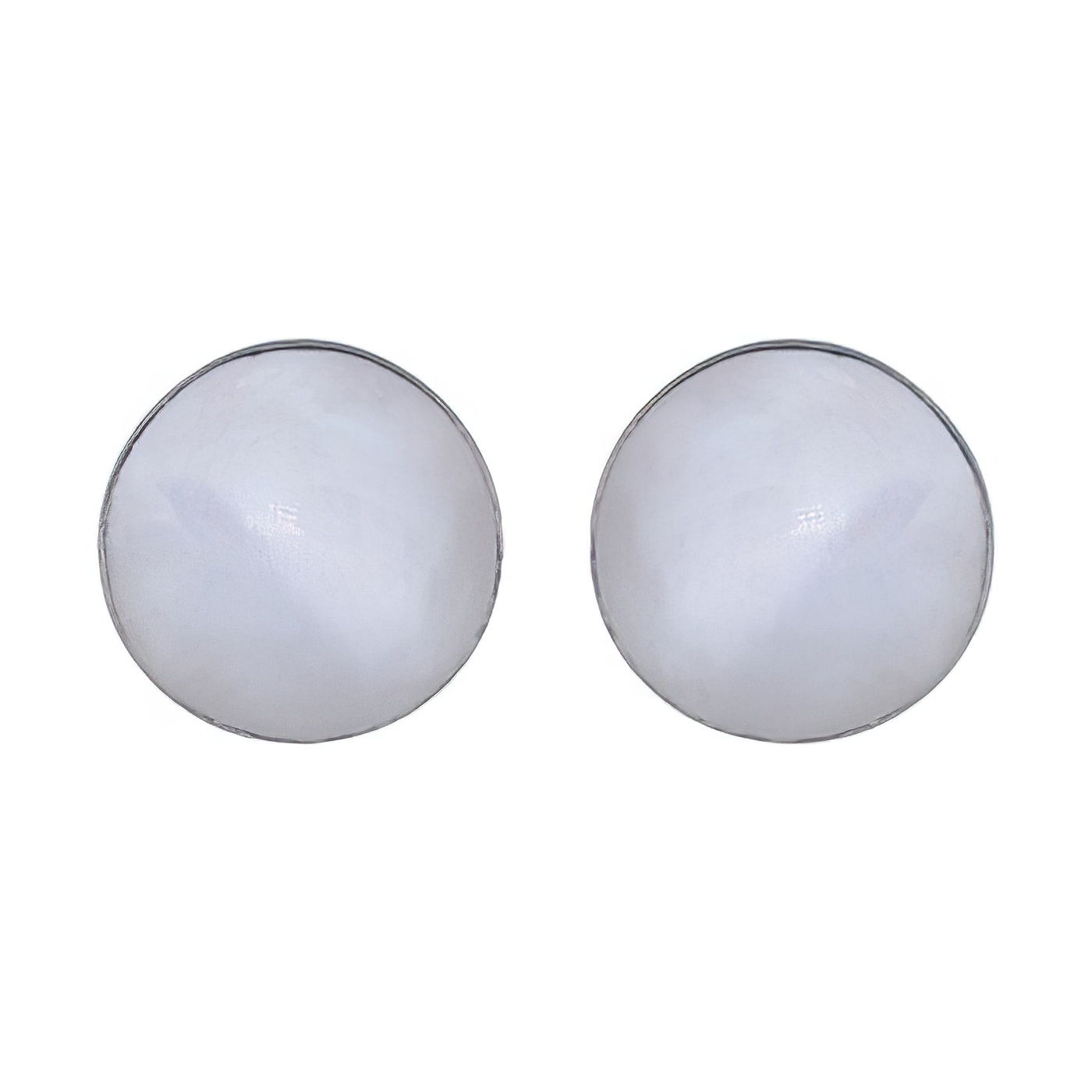 10mm Round Mother of Pearl Sterling Silver Stud Earrings by BeYindi 