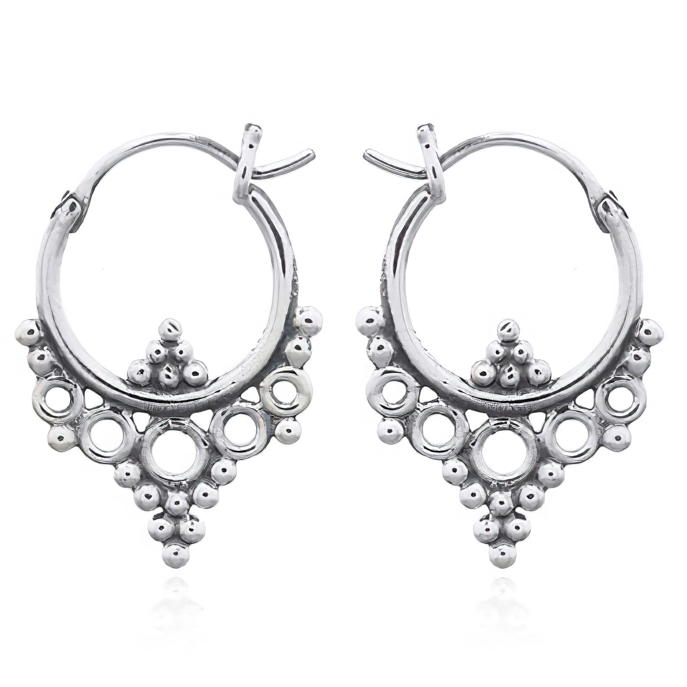 Ethnic Style Boho Earrings Hoop 925 Silver by BeYindi 