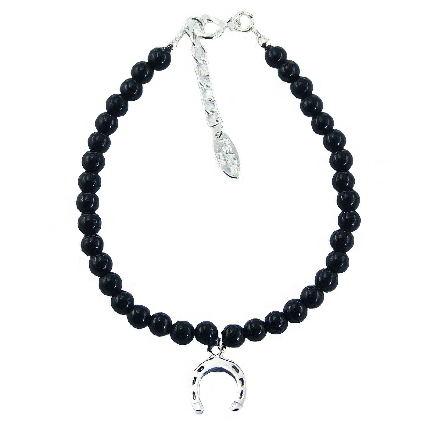 Bracelet with gemstones of your choice with silver horseshoe charm by BeYindi 