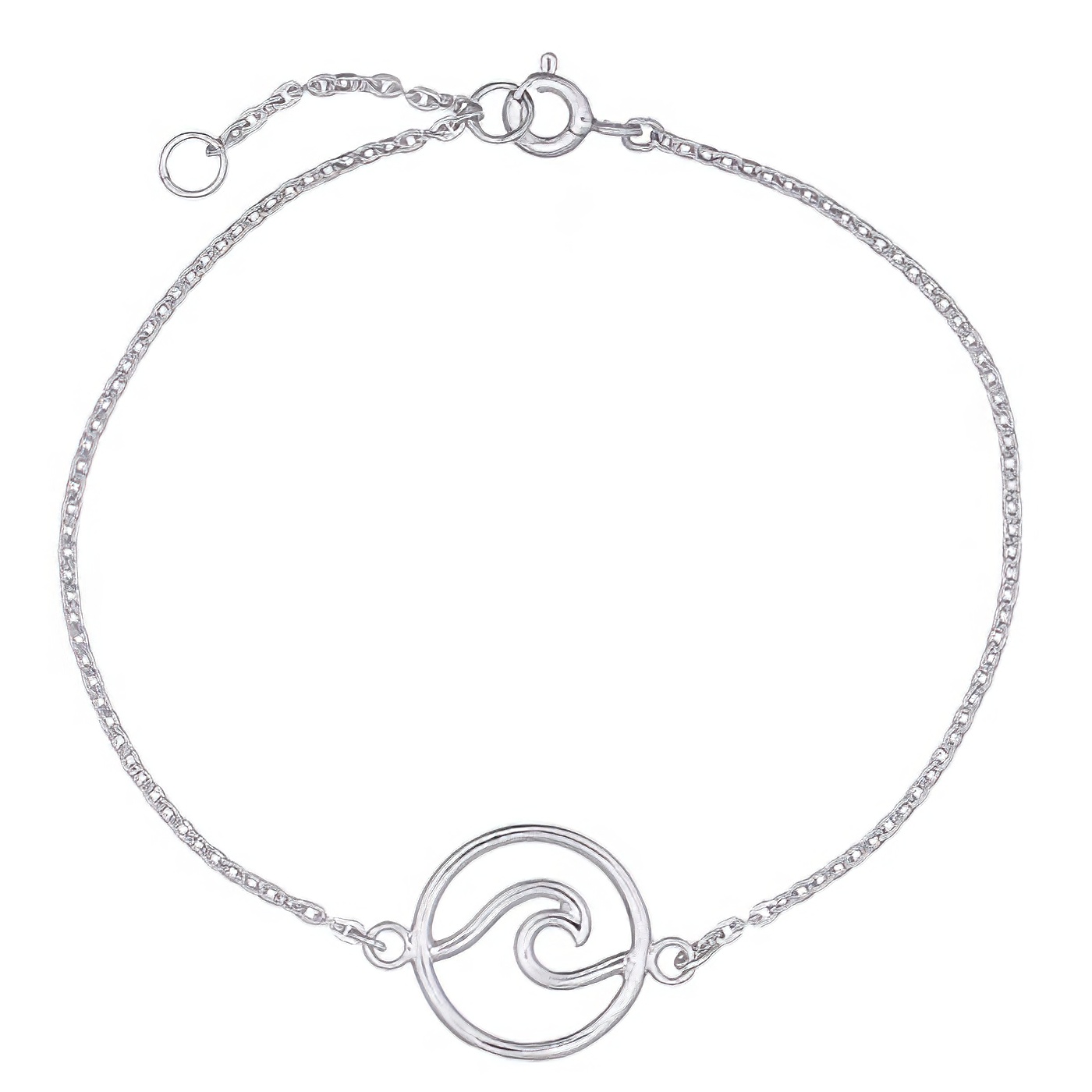 Wave Of Sea Sterling Plain Silver Chain Bracelet by BeYindi 