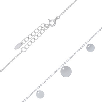 Smaller Discs Surrounded Center Disc Silver Chain Necklace by BeYindi 