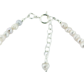 925 Silver Freshwater Pearl Bracelet Peace Charm by BeYindi 