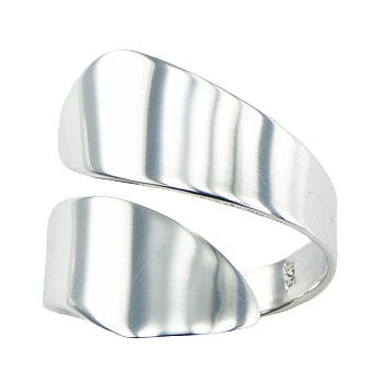 Unique design wide adjustable tapering band spiral sterling silver ring by BeYindi 