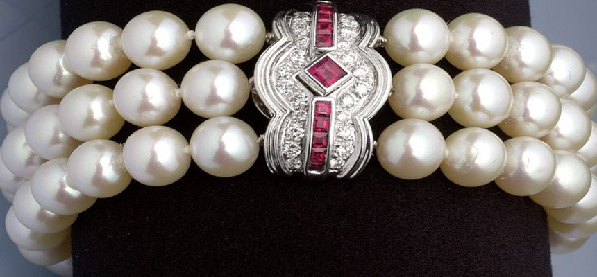 combine gemstone bracelets with pearls