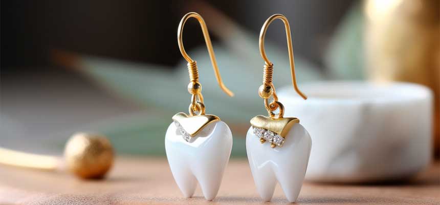 tooth earrings