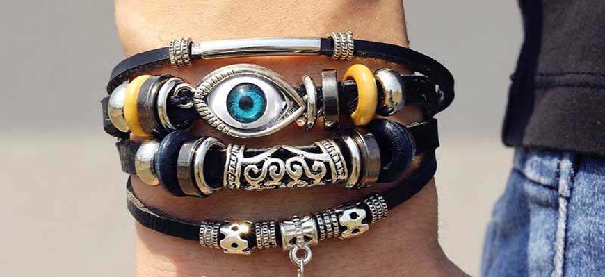 leather bracelet with beads