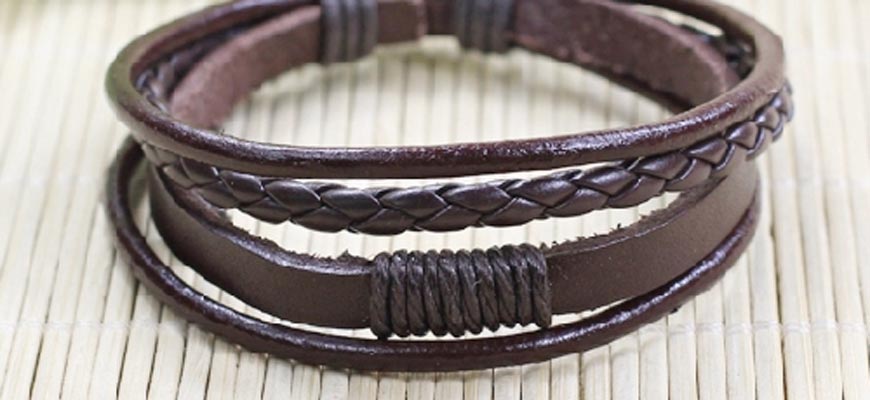 multi layered leather bracelet