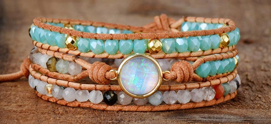 opal turquoise wrap bracelet