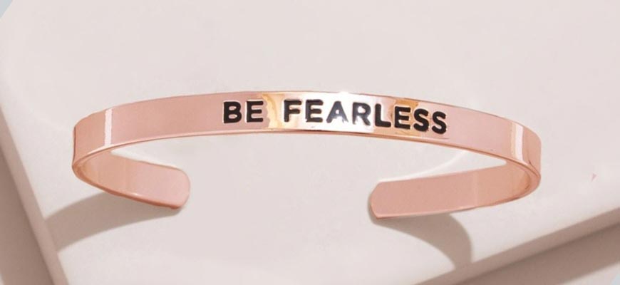 rose gold fearless bracelet