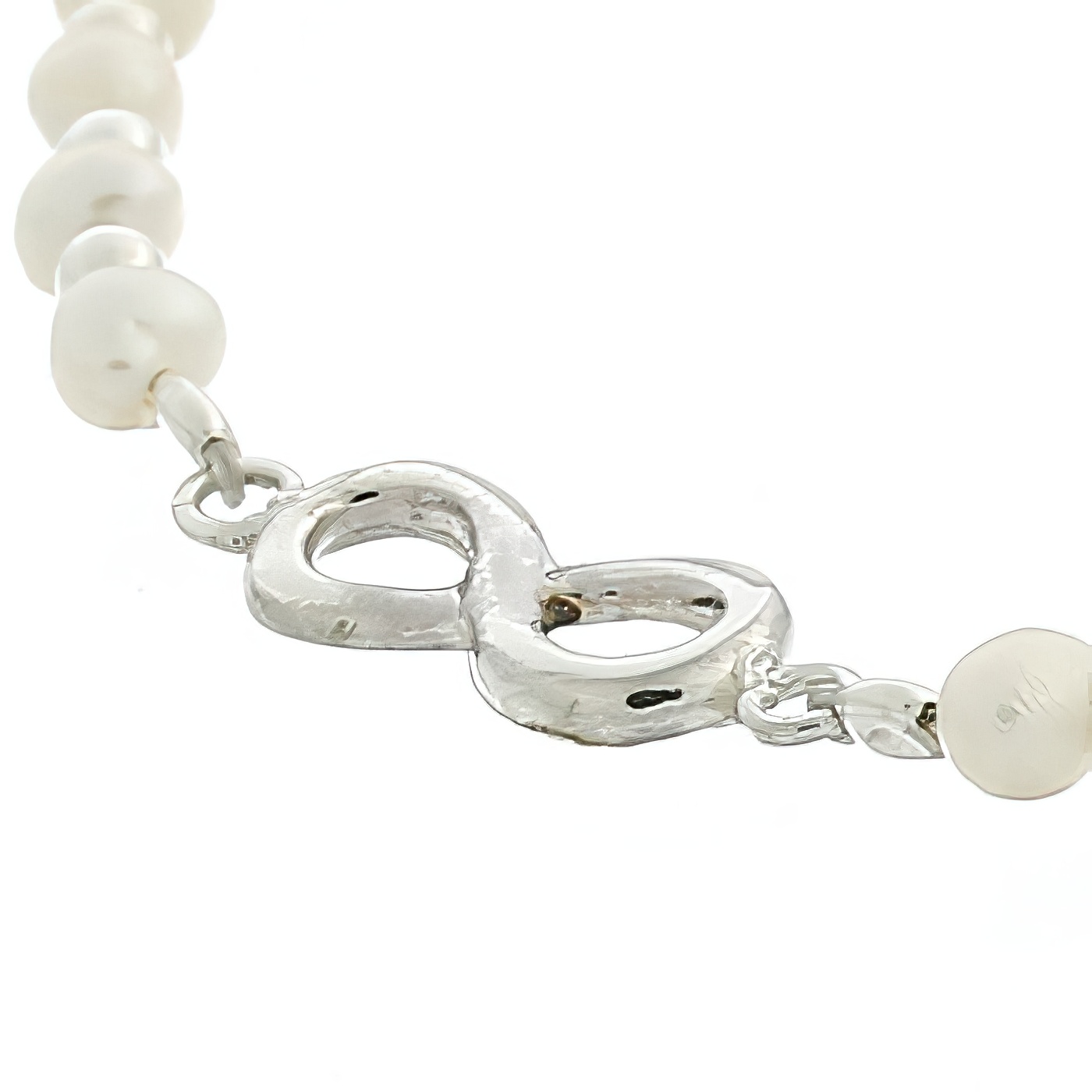 Infinity Freshwater Pearl & Sterling Silver Beads Bracelet by BeYindi 