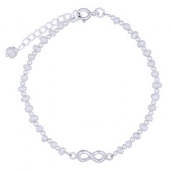 Infinity Freshwater Pearl & Sterling Silver Beads Bracelet by BeYindi