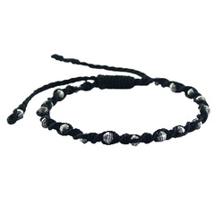 Macrame bracelet with silver rhombus beads unisex design by BeYindi