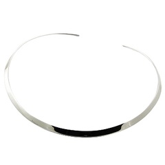 wide silver choker necklace 5mm gauge