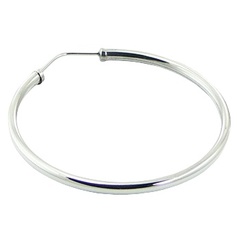 Endless wire hoop polished sterling silver 54mm earrings by BeYindi 2