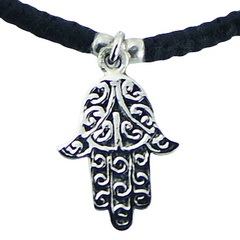 Macrame Bracelet Ornate Silver Hand Of Fatima & Floral Beads by BeYindi 2