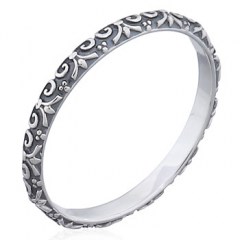Classic Vectors Crown 925 Silver Oxidized Ring by BeYindi