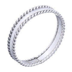 925 Sterling Silver Double Twisted Rope Ring by BeYindi