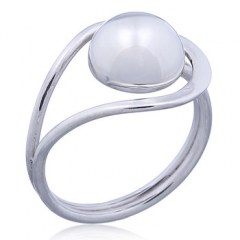 Contemporary Silver Ring Design Graceful Semi-Sphere by BeYindi