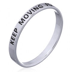"Keep Moving Forward" Sterling Silver Band Ring by BeYindi