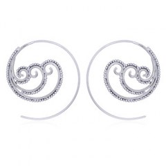 Silver Spiral Earrings Triple Wave by BeYindi