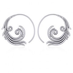925 Silver Spiral Earrings Abstract Flower by BeYindi