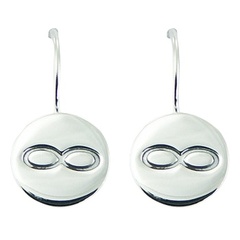 Polished Sterling Silver Discs Infinity Drop Earrings by BeYindi