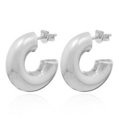 Plain Round Ring Sterling Silver Hooks Stud Earrings by BeYindi