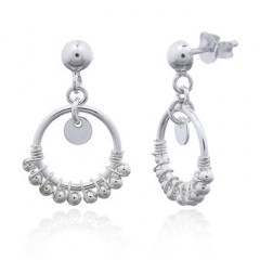 Chaindeller Beads Silver Stud Earrings by BeYindi 
