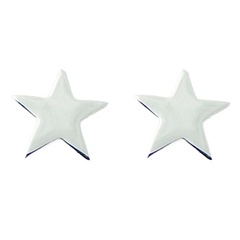 Polished Sterling Silver Star Stud Earrings by BeYindi