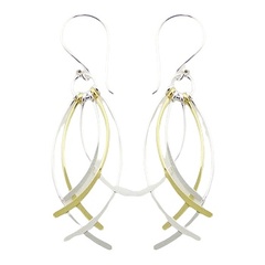 Curved Sticks Bundle Vermeil Earrings Gold Plated 925 Silver by BeYindi