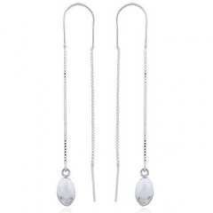 Sterling Silver Threader Earrings Cute Drops On Box Chains by BeYindi
