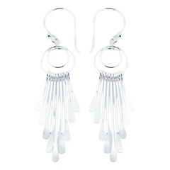 Unmatched Brilliance Plain 925 Silver Chandelier Earrings by BeYindi