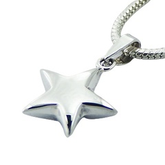 Small 925 Silver Star Charm Pendant Convexed Shiny Star by BeYindi 2