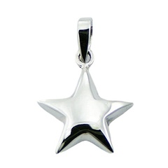 Small 925 Silver Star Charm Pendant Convexed Shiny Star by BeYindi 