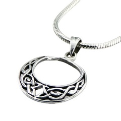 Celtic Sterling Silver Conical Open Circle Fashion Pendant by BeYindi 
