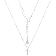 Charming Cross Latin Silver Plated 925 Chain Necklace by BeYindi 