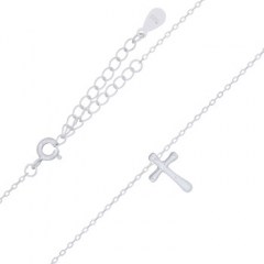 Charming Cross Latin Silver Plated 925 Chain Necklace by BeYindi