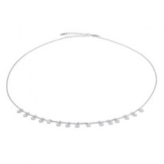 Discs Fifteen Threaded On 925 Sterling Silver Chain Necklace by BeYindi