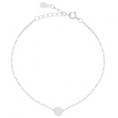 Centre Disc In Silver Plated 925 Tube Box Chain Bracelet by BeYindi
