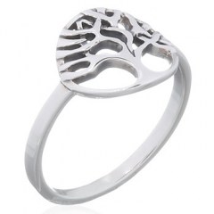 Tree Of Life Sterling Oxidized Plain Silver Ring by BeYindi
