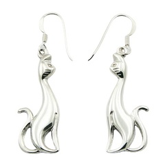 Siamese Cats Sterling Silver Dangle Earrings by BeYindi
