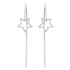 Stamped Silver Star 925 Drop Earrings by BeYindi