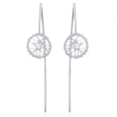 Wire Closed Up Circle 925 Sterling Silver Drop Earrings by BeYindi