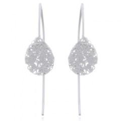 Wire Stamped Teardrop Sterling Silver Drop Earrings by BeYindi