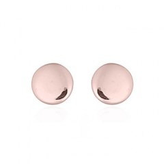 Tiny Round Disc Sterling Silver Stud Rose Gold Earrings by BeYindi