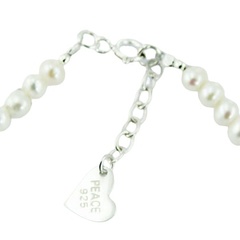 Freshwater Pearl Bracelet Sterling Silver Heart Charm by BeYindi 3